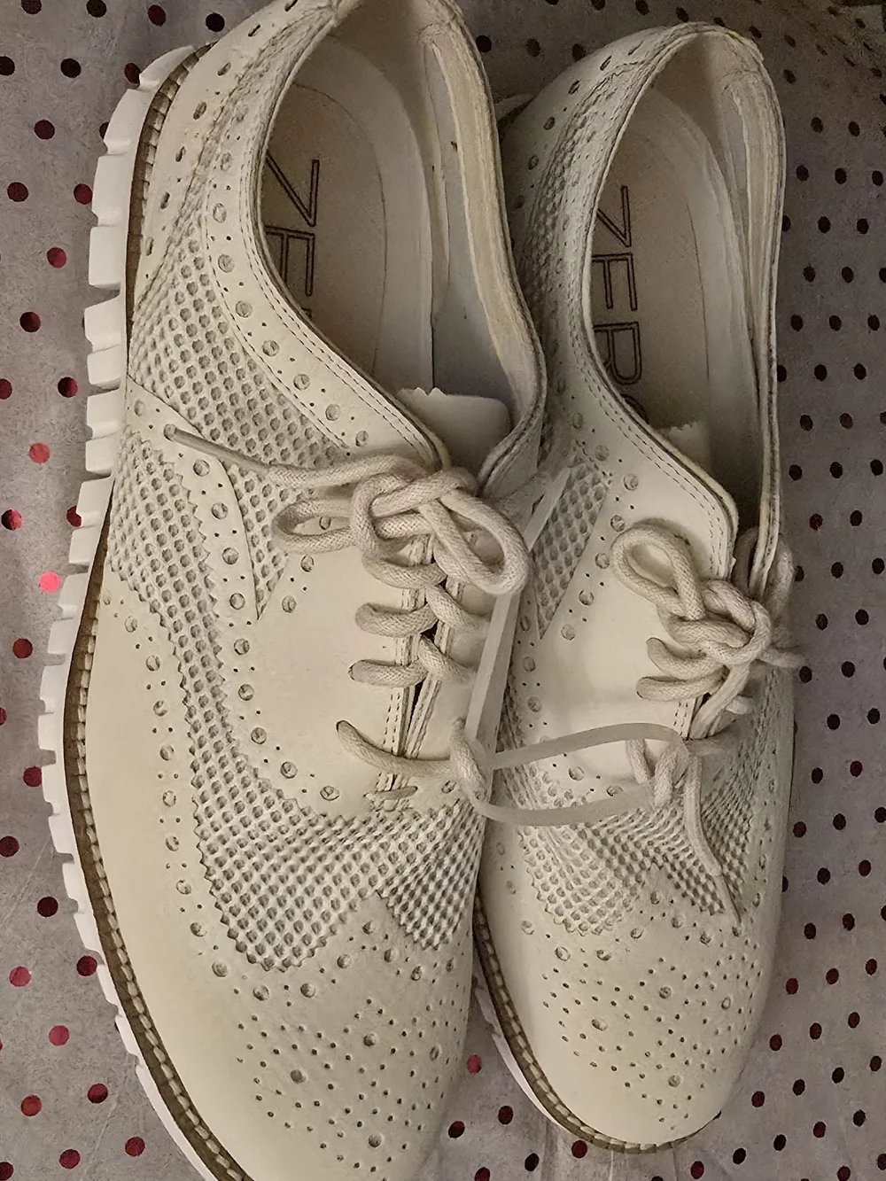 Men's Cole Haan Zeroground Stitchknit Cream Lace-Up Casual Oxford Sneakers NWOT